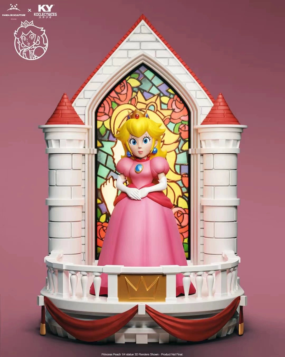 Mario Bros Panda x KY Kollectibles Studio Princess Peach Castle Resin