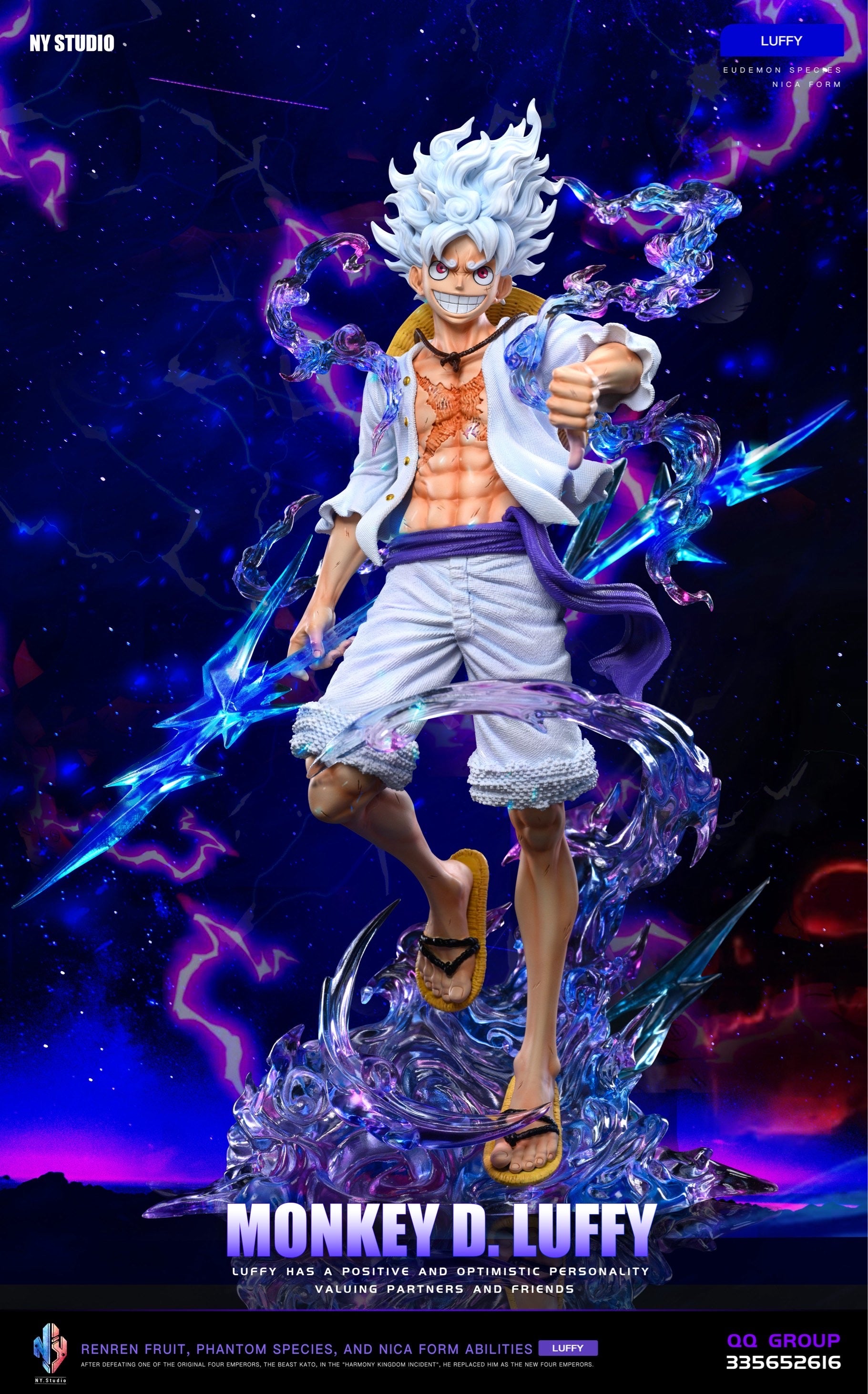 Luffy Gear 5 Nika - One Piece - Brain hole Studio - Statue résine