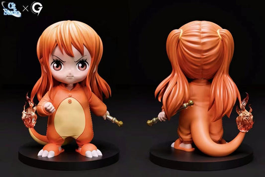 One Piece Super Guai Studio x Cit Studio Nami COS Charmander Pokemon Resin Statue [PRE-ORDER]