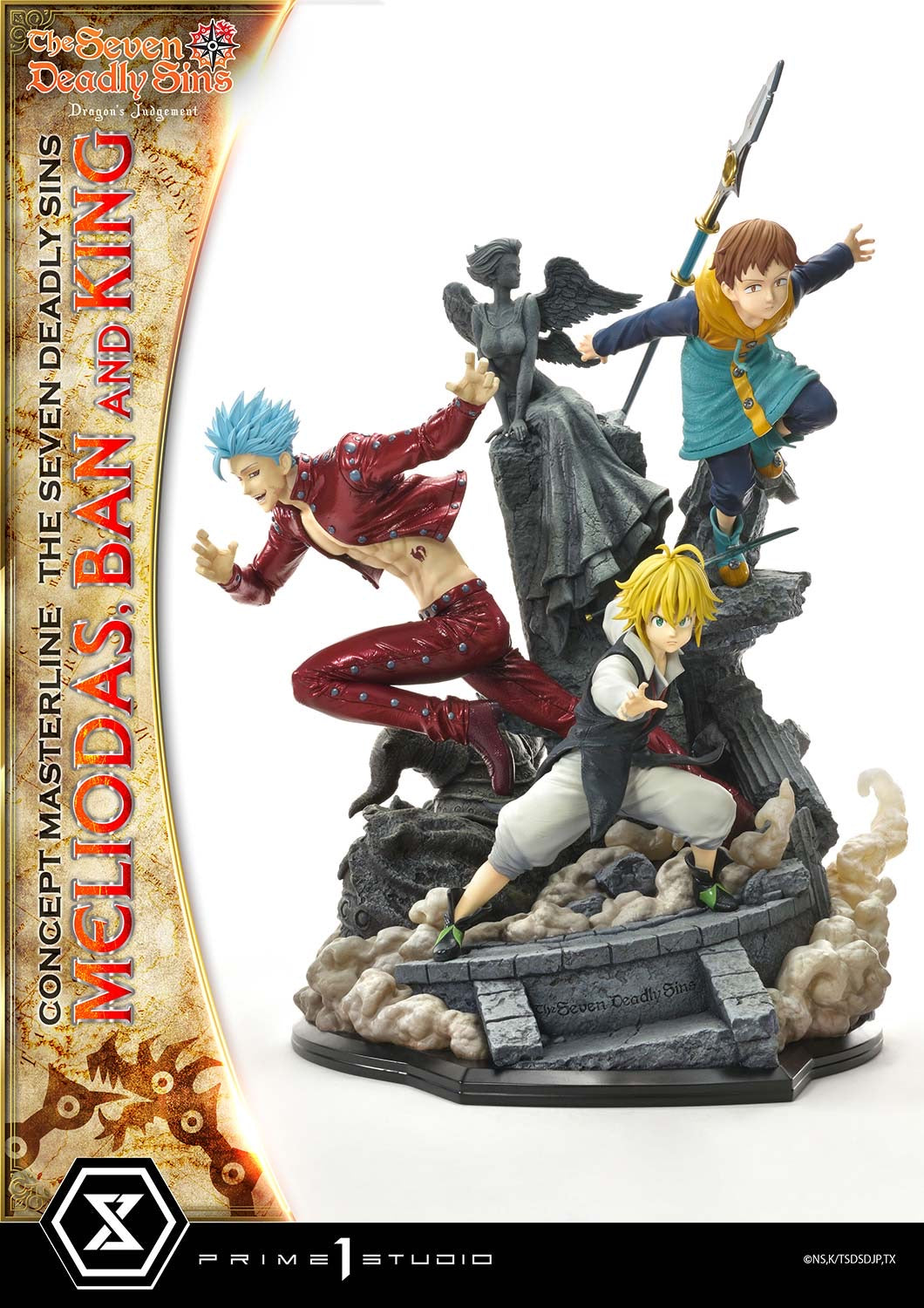 Seven Deadly Sins Prime 1 Studio Meliodas x Ban x King Licensed Resin Statue