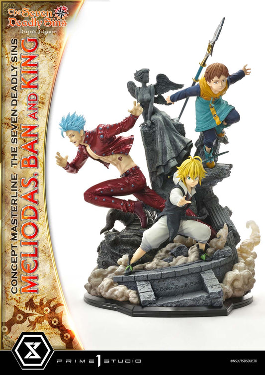 Seven Deadly Sins Prime 1 Studio Meliodas x Ban x King Licensed Resin Statue - Preorder