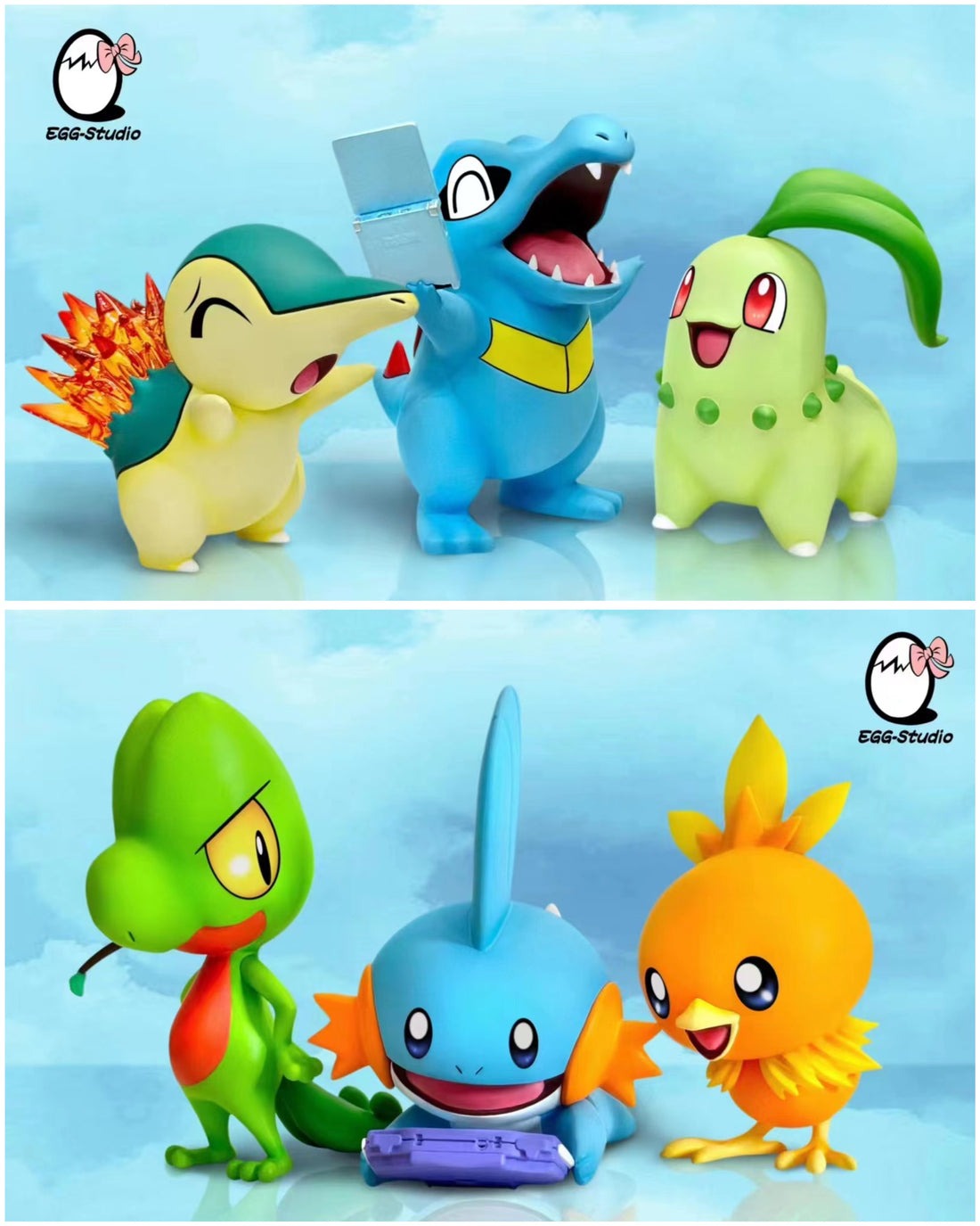 Pokemon EGG Studio Second and Third Generation Starter Series Resin Statue