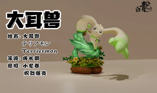 Digimon White Dragon Studio Terriermon Resin Statue - Preorder