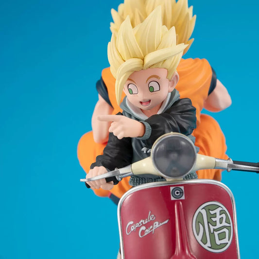 Dragon Ball MegaHouse Super Saiyan Son Goku x Son Gohan McCoy Motorcycle Licensed PVC Figure [PRE-ORDER]