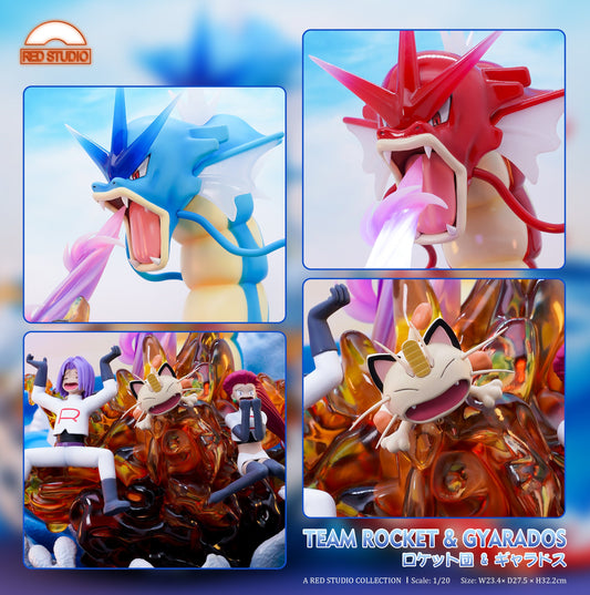 Pokemon RED Studio Team Rocket x Gyarados Resin Statue - Preorder