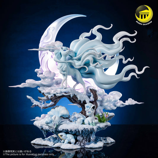 Pokemon Moon Shadow Studio Ice Ninetales and Vulpix Resin Statue - Preorder