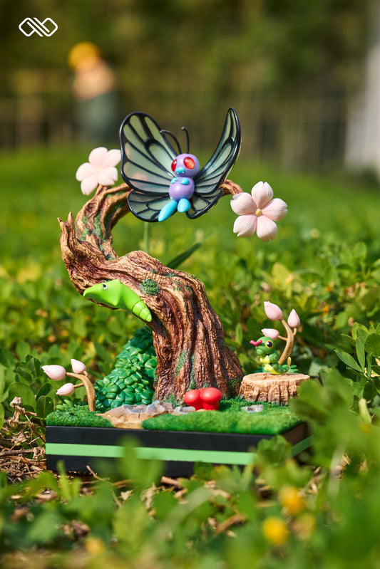 Pokemon Infinite Studio Caterpie Evolution Group Resin Statue - Preorder