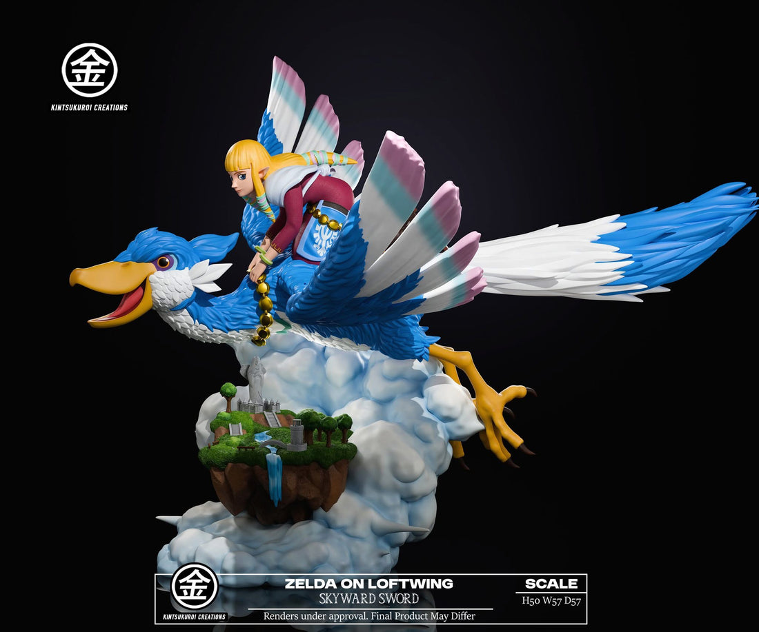 The Legend of Zelda Kintsukuroi Creations Zelda On Loftwing Skyward Sword Resin Statue