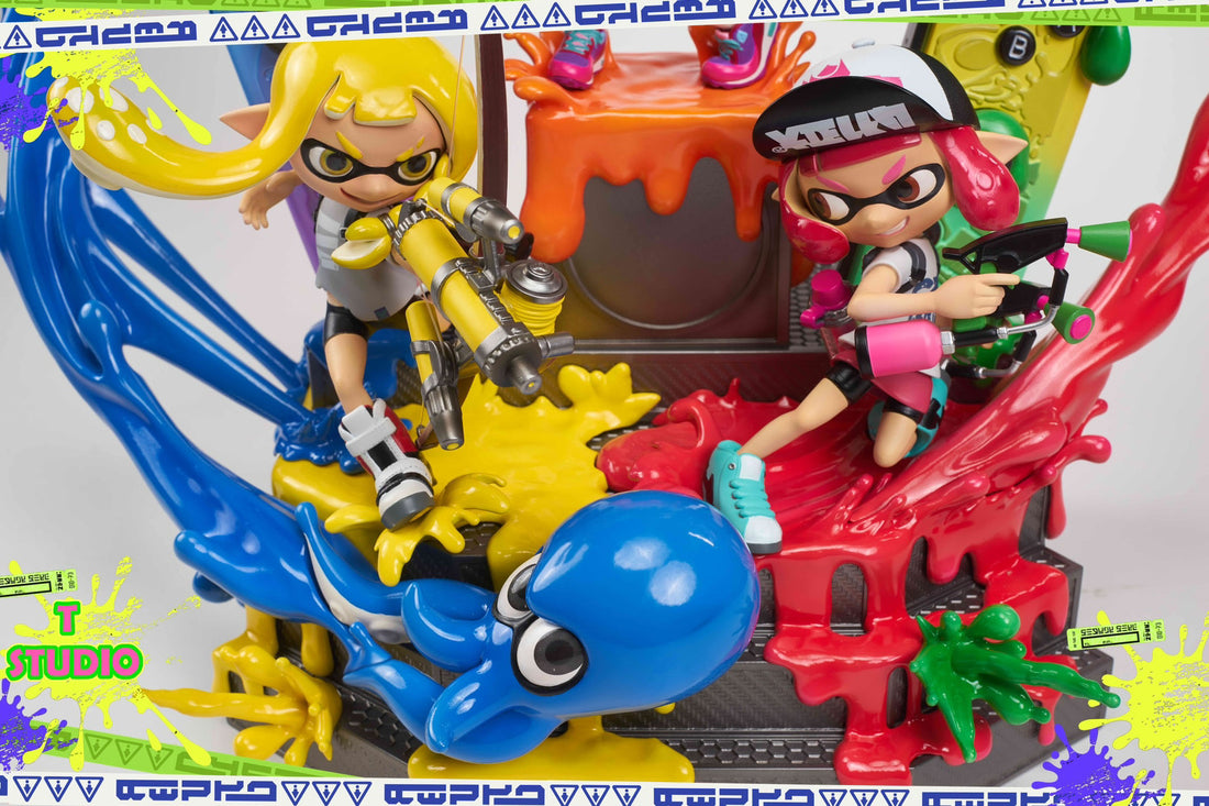 Splatoon T Studio Splatoon Pretty Girl Family Bucket Resin Statue