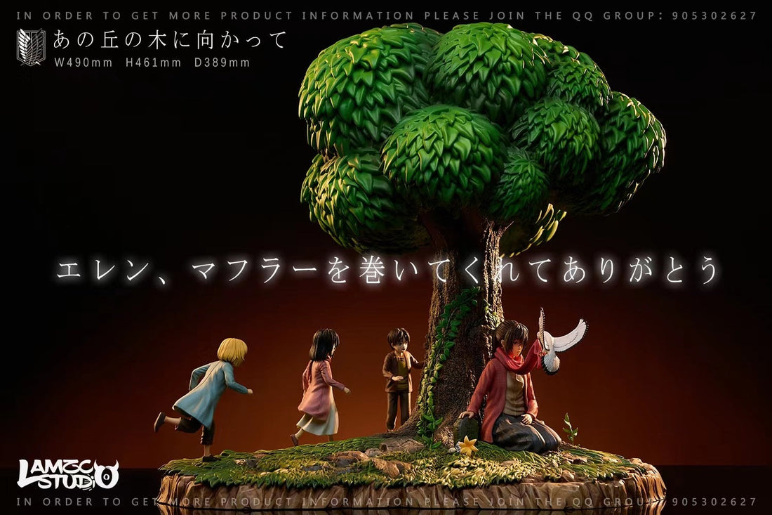 Attack on Titan LAMZC Studio Mikasa Eren Armin Leading to the Tree on the Hill Resin Statue