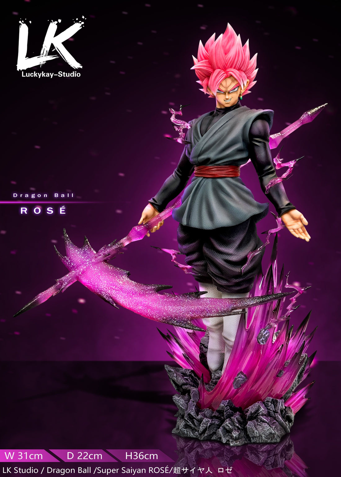 Dragon Ball LK Studio Black Goku Rose Resin Statue