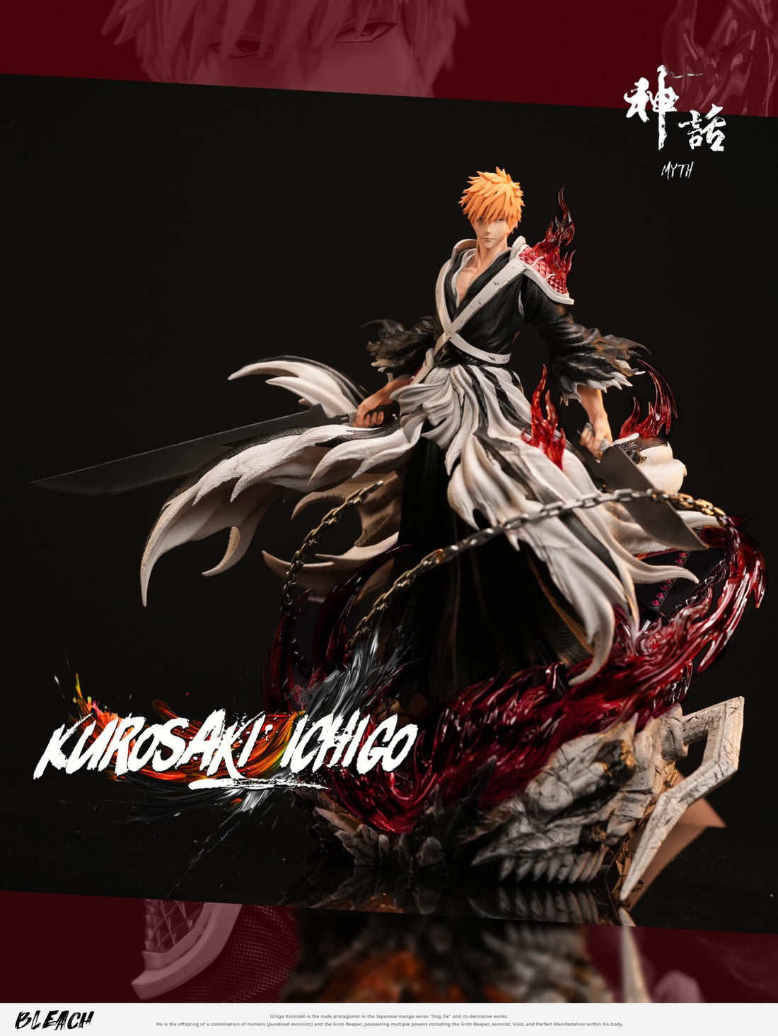 Bleach Myth Studio Double Blades Ichigo Kurosaki Resin Statue