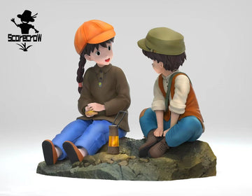 Castle in the Sky Scarecrow Studio Sheeta and Pazu next to the oil lamp Resin Statue [PRE-ORDER]