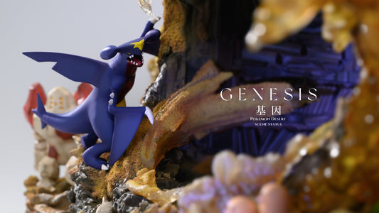 Pokemon Genesis Studio Desert Cave Garchomp & Flygon & Sandslash Resin Statue - Preorder