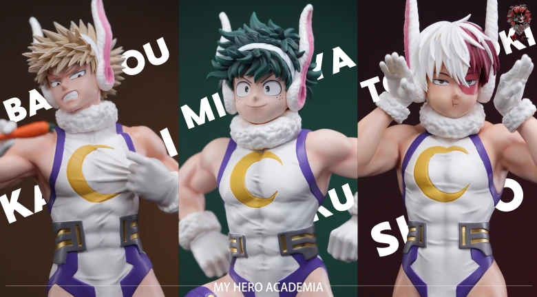 My Hero Academia Weare A Design Studio Midoriya Izuku x Bakugou Katsuki x Todoroki Shoto Mirko Cos Resin Statue