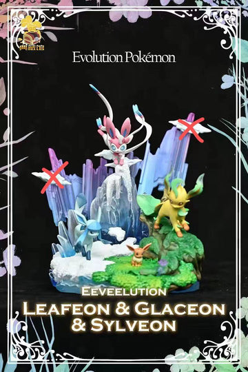 Pokemon Collection Hall Studio Glaceon x Leafeon x Sylveon Resin Statue [PRE-ORDER]