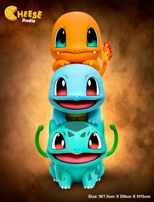 Pokemon EGG x CHEESE Studio Charmander x Squirtle x Bulbasaur Resin Statue