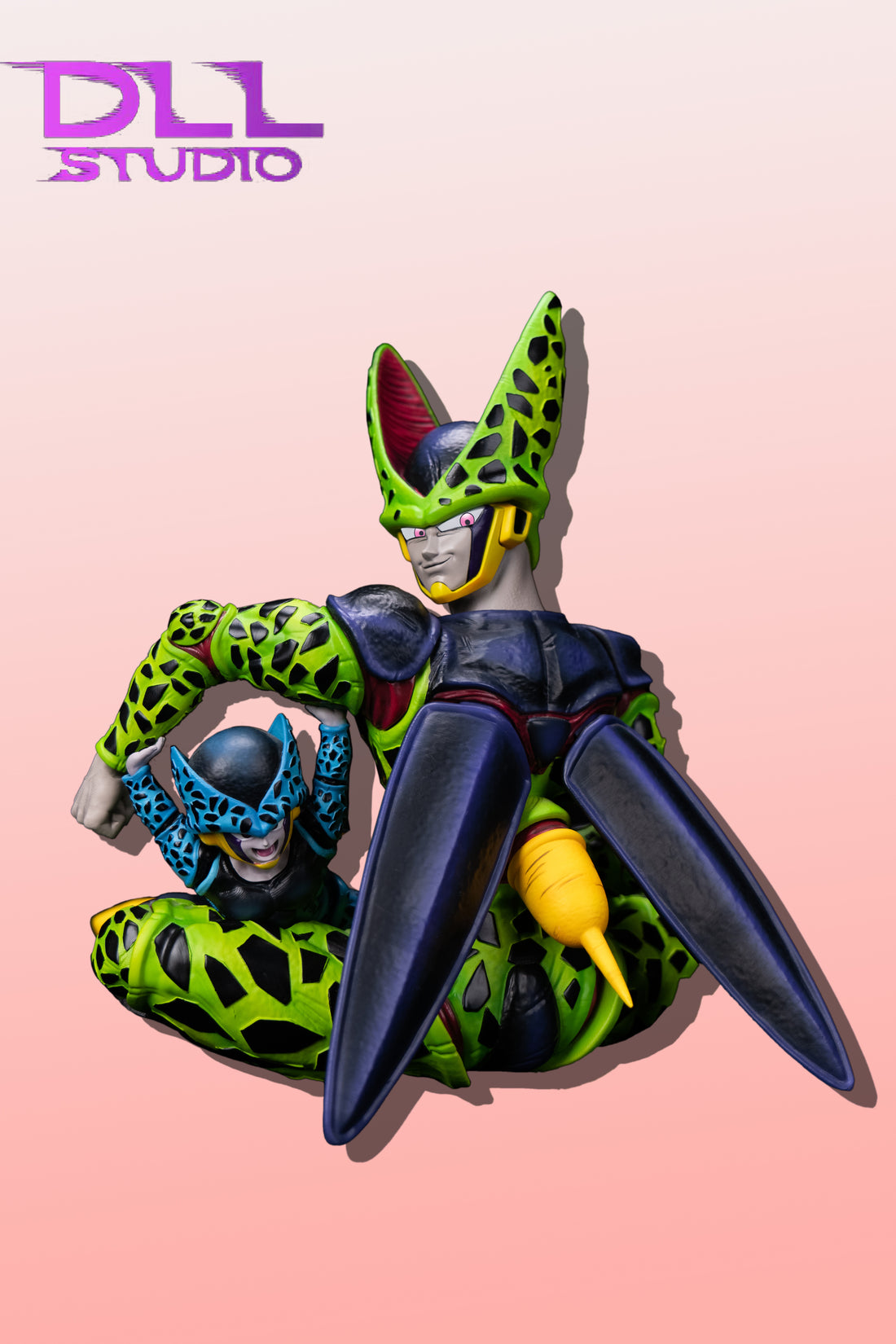 One Piece DLL Studio Perfect Cell x Cell Jr Resin Statue