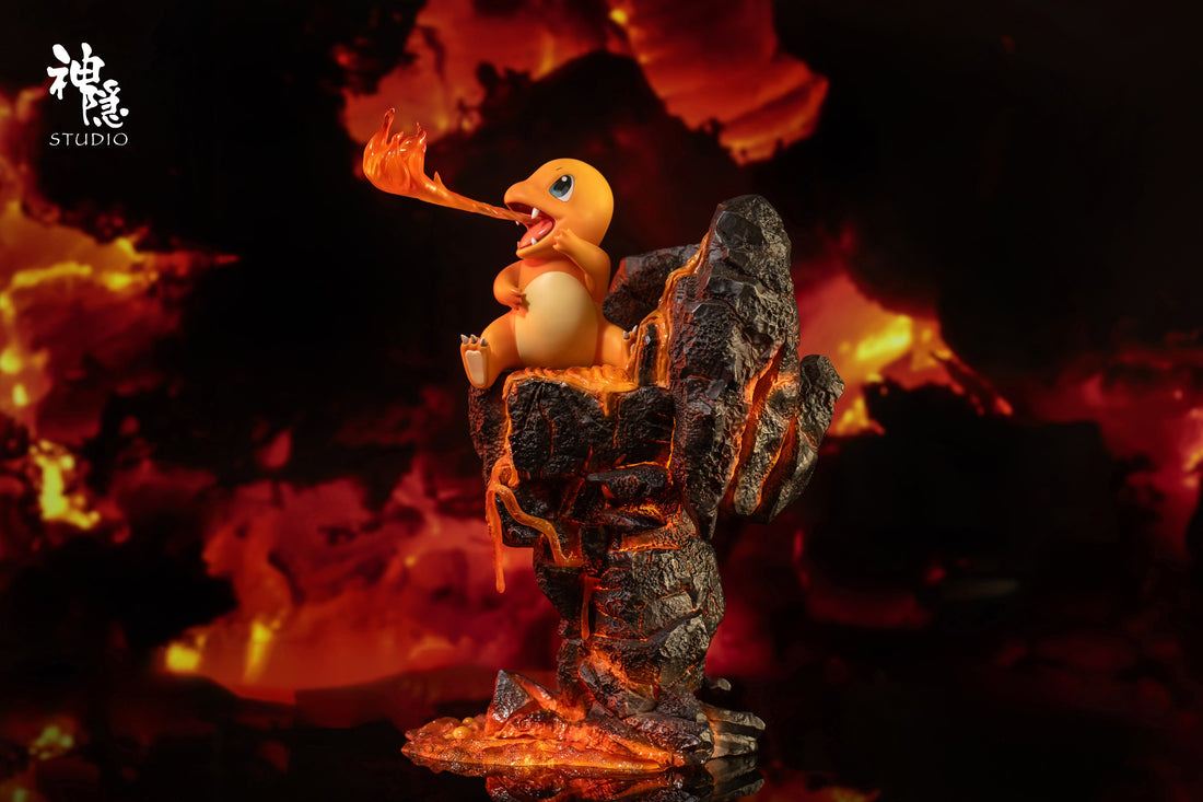 Pokemon ShenYin Studio Charmander on Lava Resin Statue