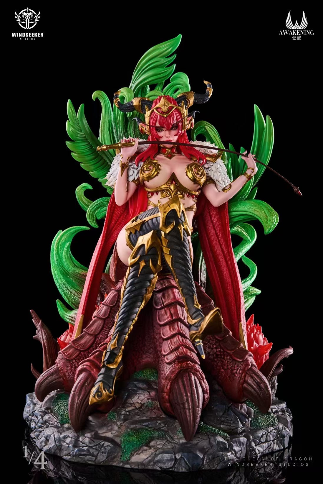 Original Windseeker & Jue Xing Studio Red Dragon Queen Resin Statue