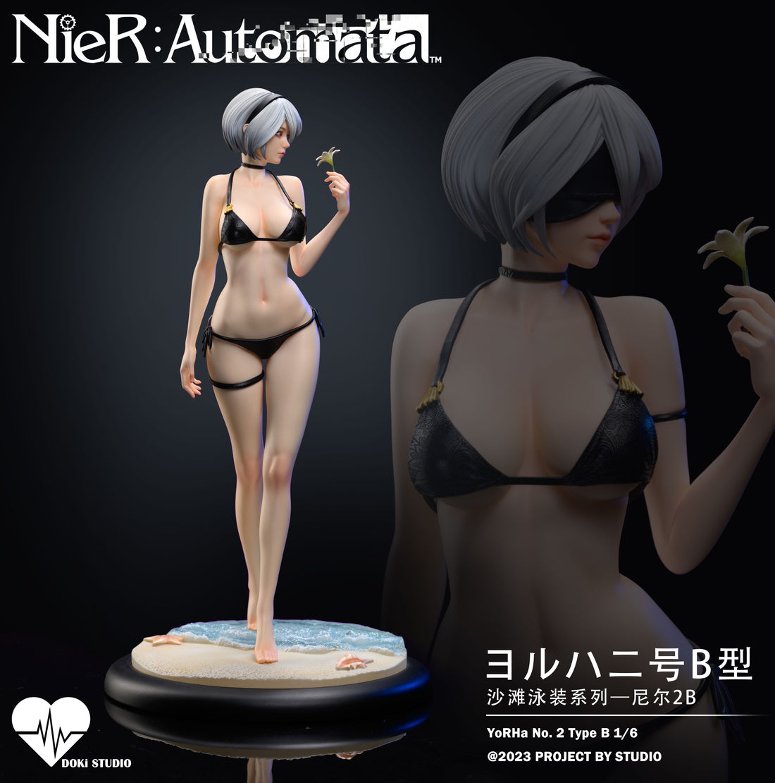 NieR Automata Doki Studio Swimwear 2B Resin Statue - Preorder