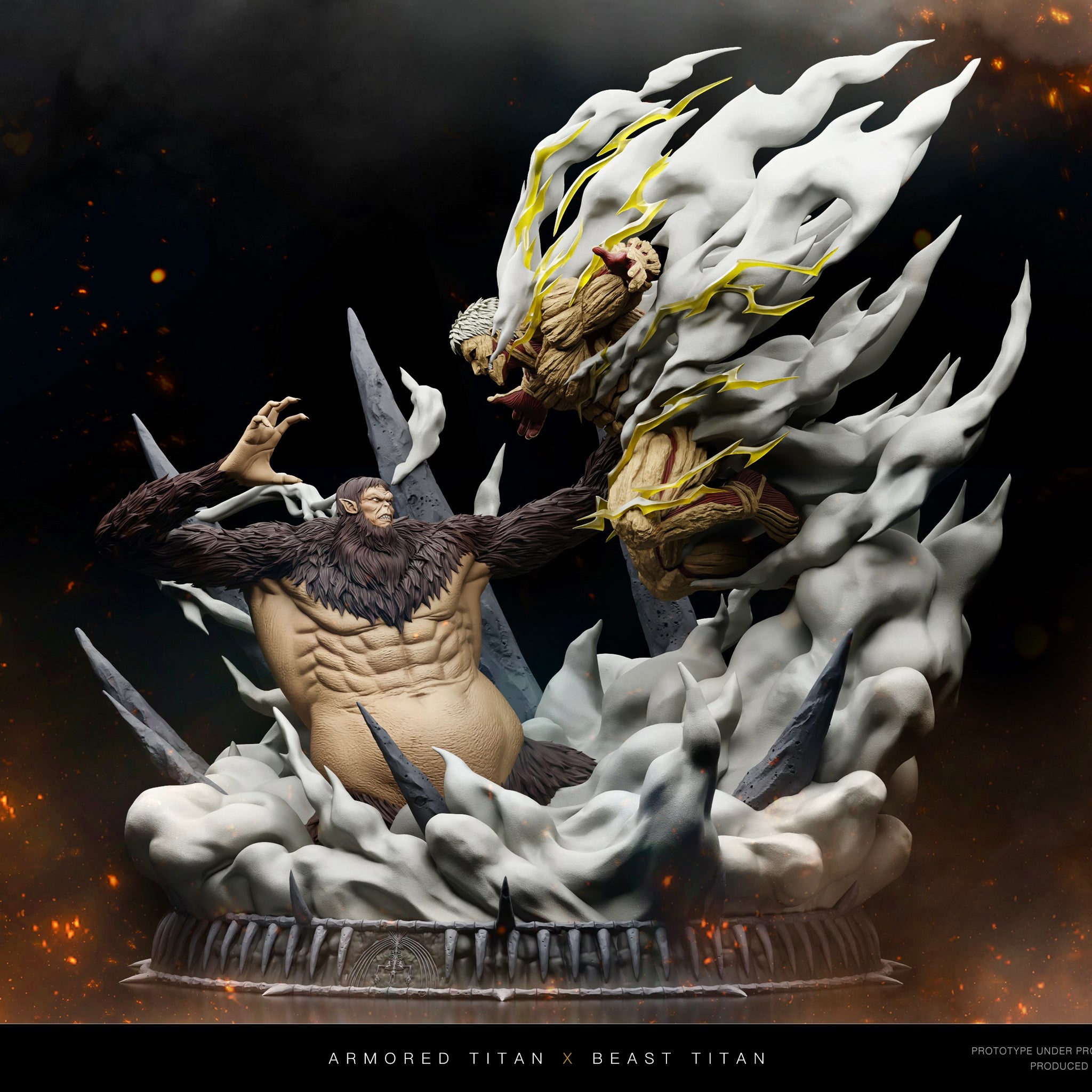 Attack on Titan Chikara Studio Armored Titan VS Beast Titan Resin Statue [PRE-ORDER]