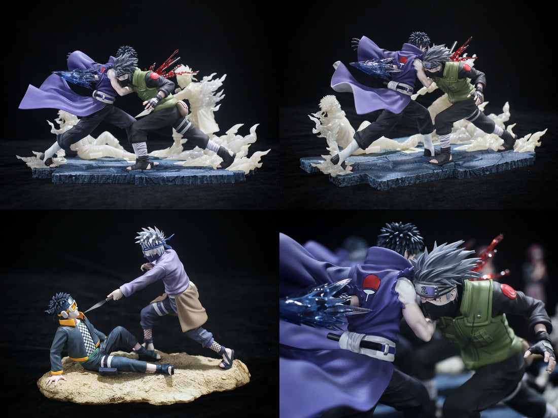 Naruto Chikara Studio Kakashi Hatake VS Obito Uchiha Resin Statue