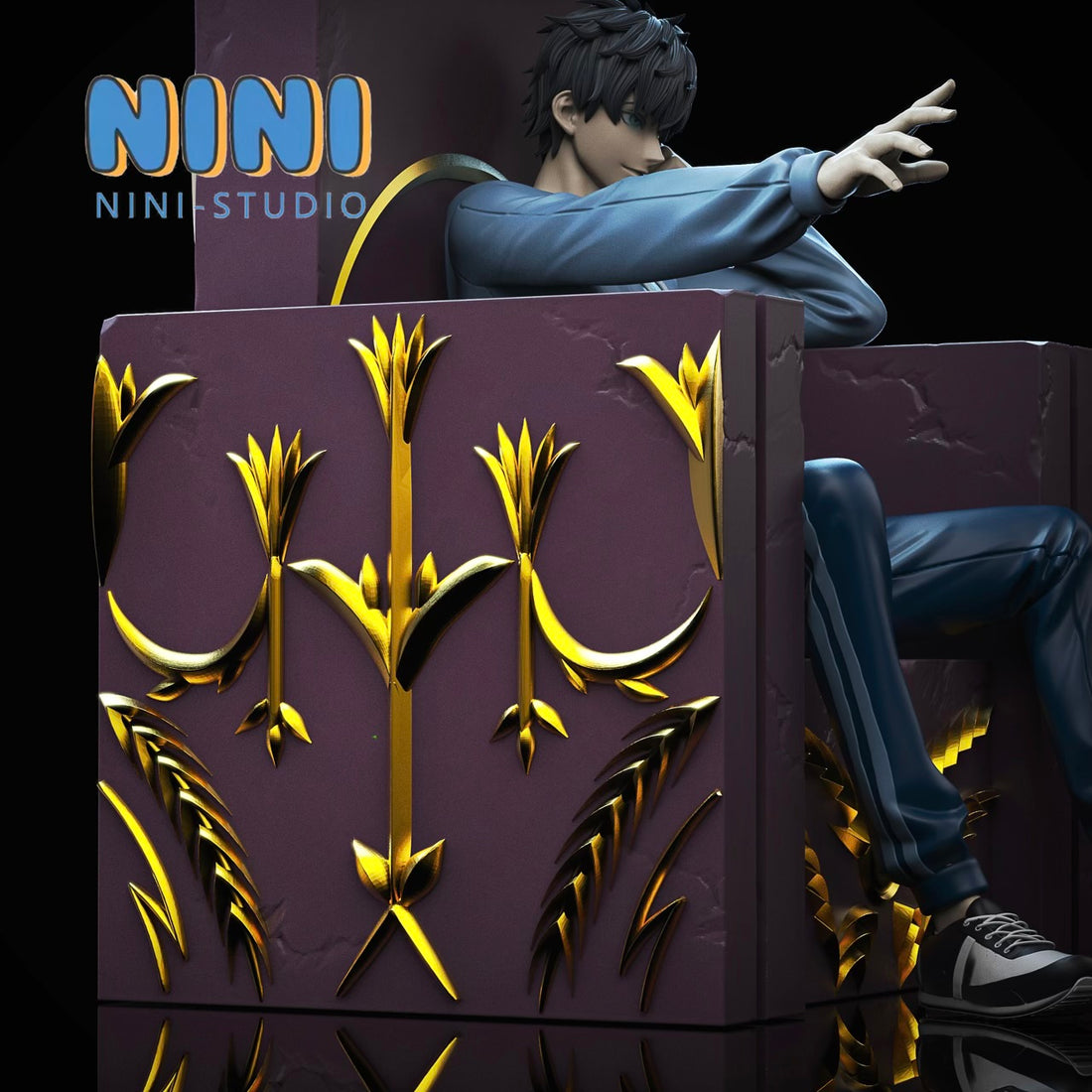 Solo Leveling Nini Studio Throne Sung Jin Woo Resin Statue