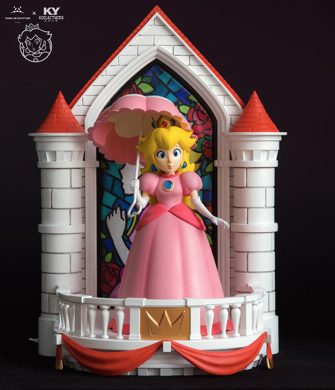 Mario Bros Panda x KY Kollectibles Studio Princess Peach Castle Resin