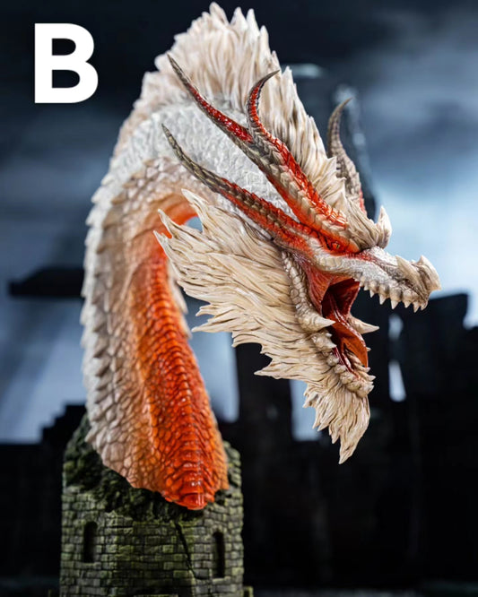 Monster Hunter Dragon Frontier Studio White Fatalis Head Sculpture Resin Statue [PRE-ORDER]