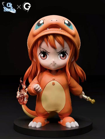 One Piece Super Guai Studio x Cit Studio Nami COS Charmander Pokemon Resin Statue [PRE-ORDER]