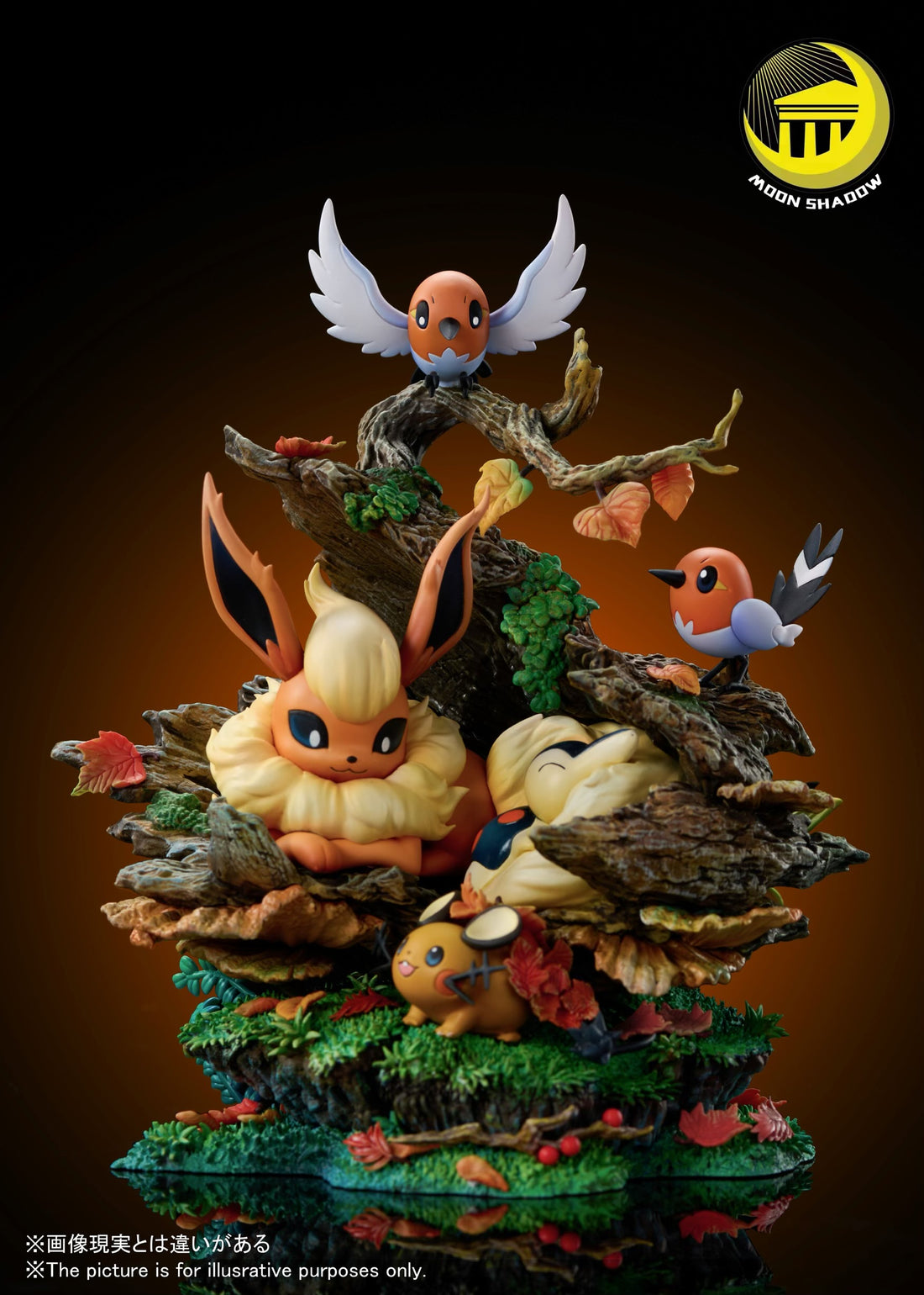 Pokemon Moon Shadow Studio Flareon Group Resin Statue