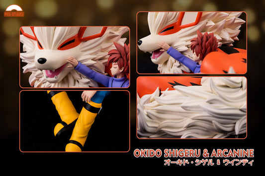 Pokemon RED Studio Gary Oak x Arcanine Resin Statue - Preorder