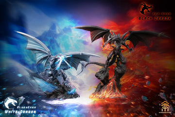 YuGiOh Aftershock Studio Blue Eyes White Dragon x Red Eyes Black Dragon Resin Statue [PRE-ORDER]