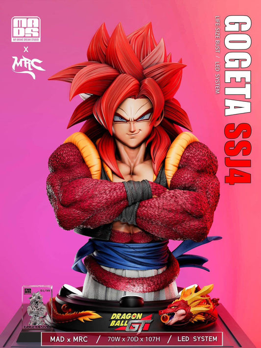 Dragon Ball MAD x MRC Studio Gogeta SSJ4 Life Size Bust Resin Statue [PRE-ORDER]