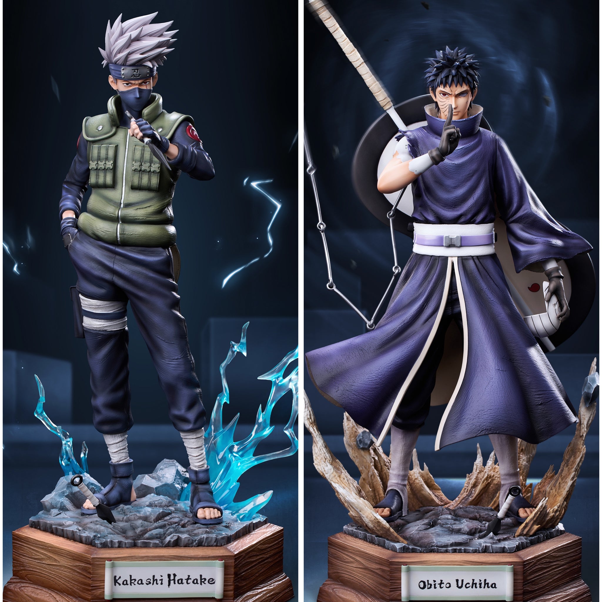 Naruto Unique Art Studio Hatake Kakashi x Uchiha Obito Licensed PVC Figure [PRE-ORDER]