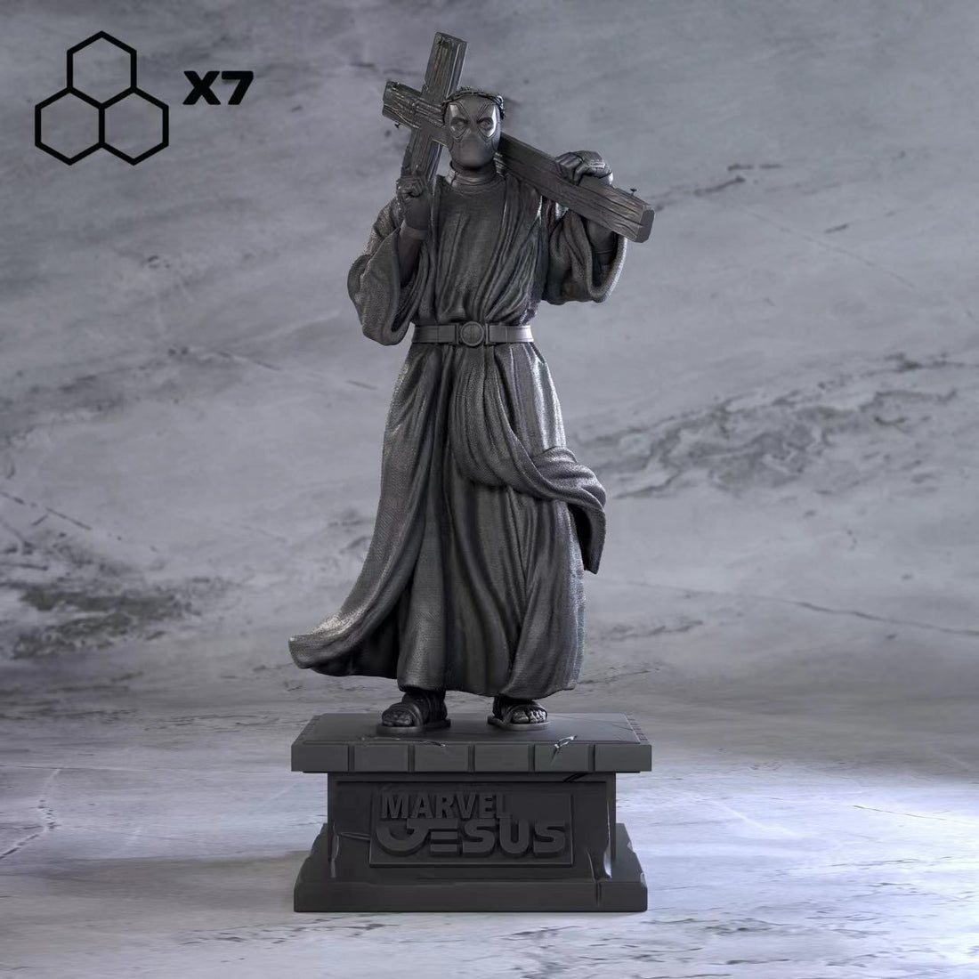 Marvel X7 Studio Deadpool Jesus Resin Statue