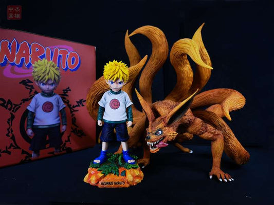 Naruto Jiemo Studio Kid Naruto x Kurama Resin Statue - Preorder