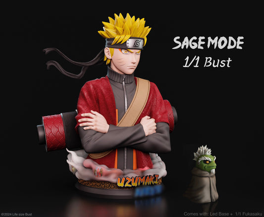 Naruto Real Creation Studio Uzumaki Naruto Sage Mode Lifesize Bust Resin Statue [PRE-ORDER]