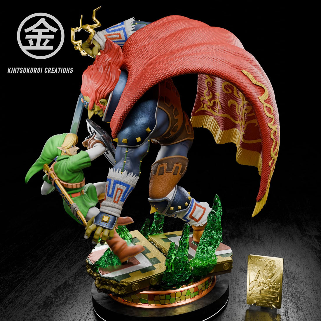 The Legend of Zelda Kintsukuroi Creations Link VS Ganondorf Resin Statue