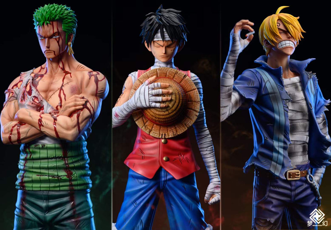 One Piece Dream Studio Roronoa Zoro x Luffy x Sanji Battle Damaged Resin Statue - China Stock