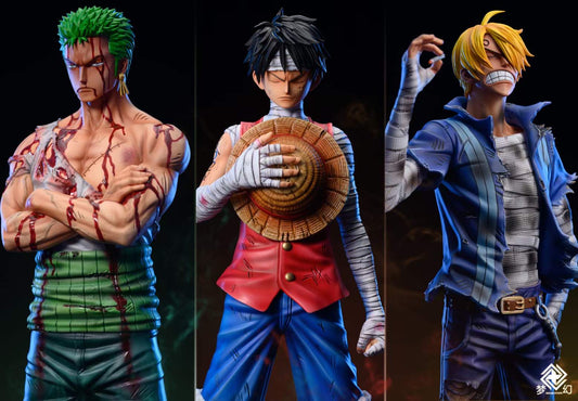 One Piece Dream Studio Roronoa Zoro x Luffy x Sanji Battle Damaged Resin Statue - China Stock