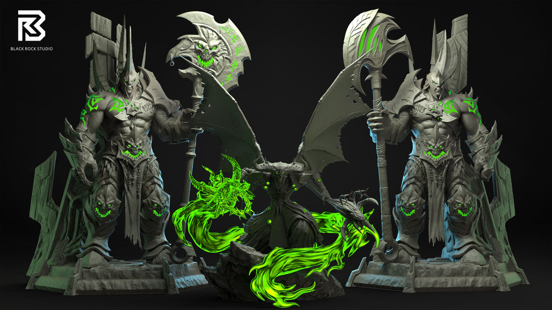 World of Warcraft BR Studio T6 Warloc x Fel Lord Zakuun Resin Statue