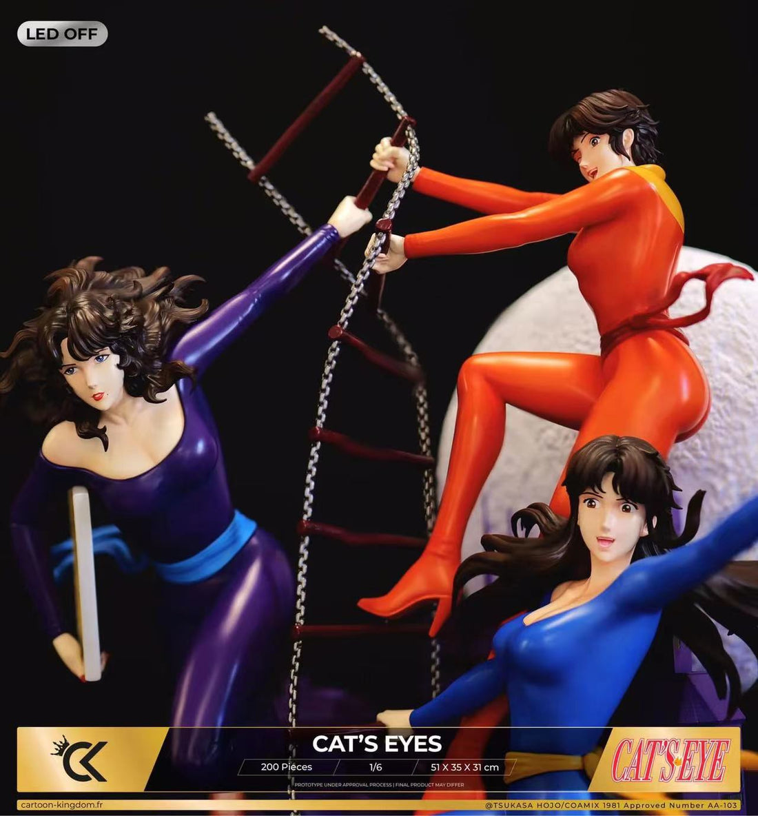 Cat's Eye Cartoon Kingdom Studio Rui x Hitomi x Ai Kisugi Licensed Resin Statue