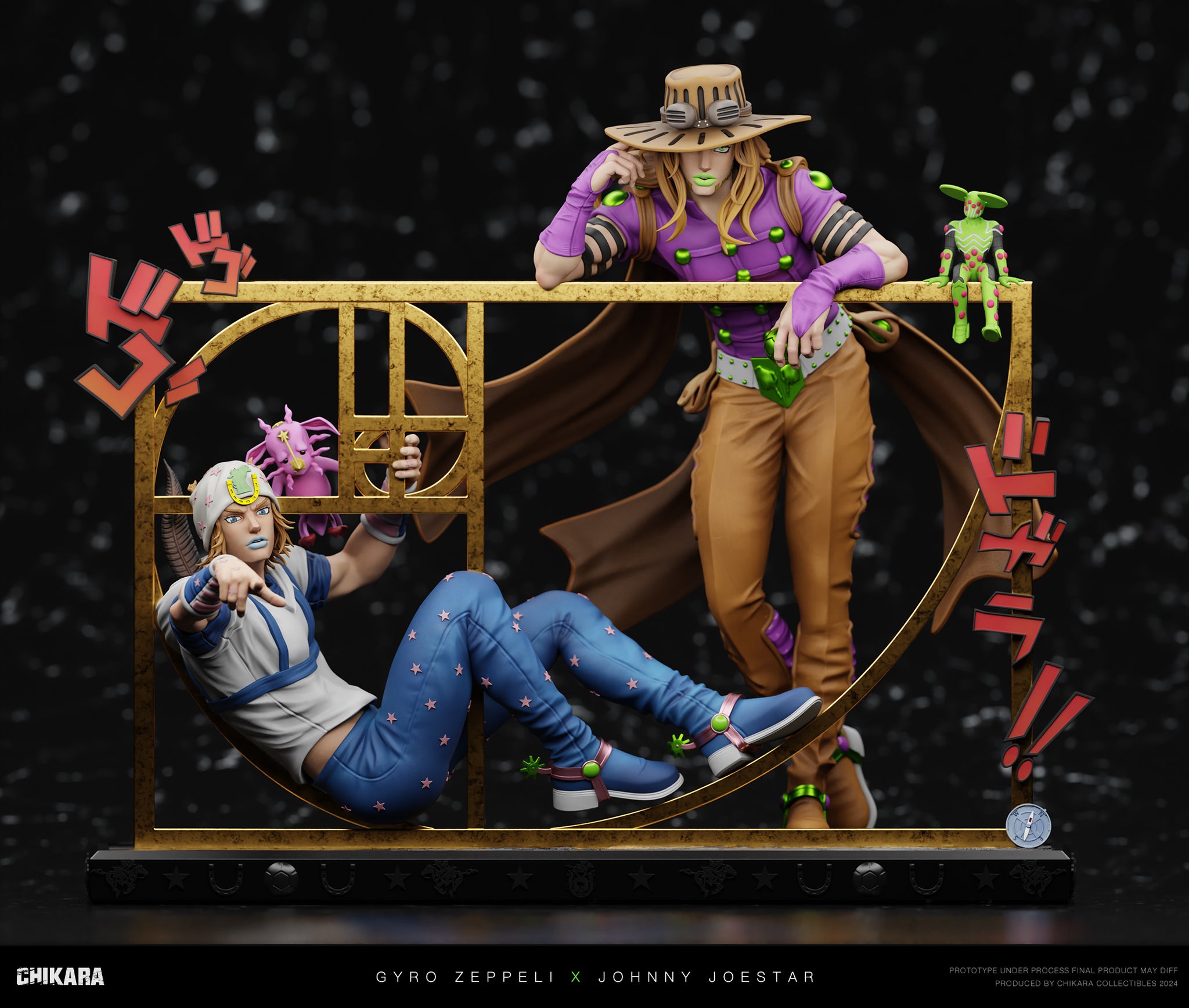 JoJos Bizarre Chikara Studio Gyro Zeppeli x Johnny Joestar Resin Statue [PRE-ORDER]