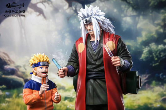 Naruto Fishbones Studio Kid Naruto x Jiraiya Resin Statue [PRE-ORDER]