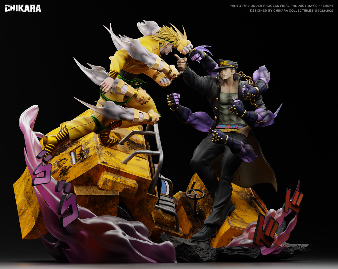 JoJo Bizarre Adventure Chikara Studio Jotaro VS Dio Resin Statue