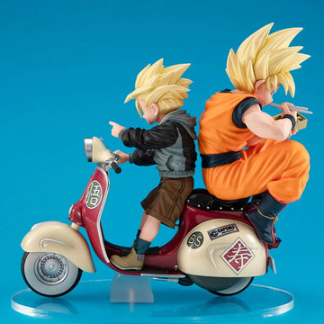 Dragon Ball MegaHouse Super Saiyan Son Goku x Son Gohan McCoy Motorcycle Licensed PVC Statue [PRE-ORDER]