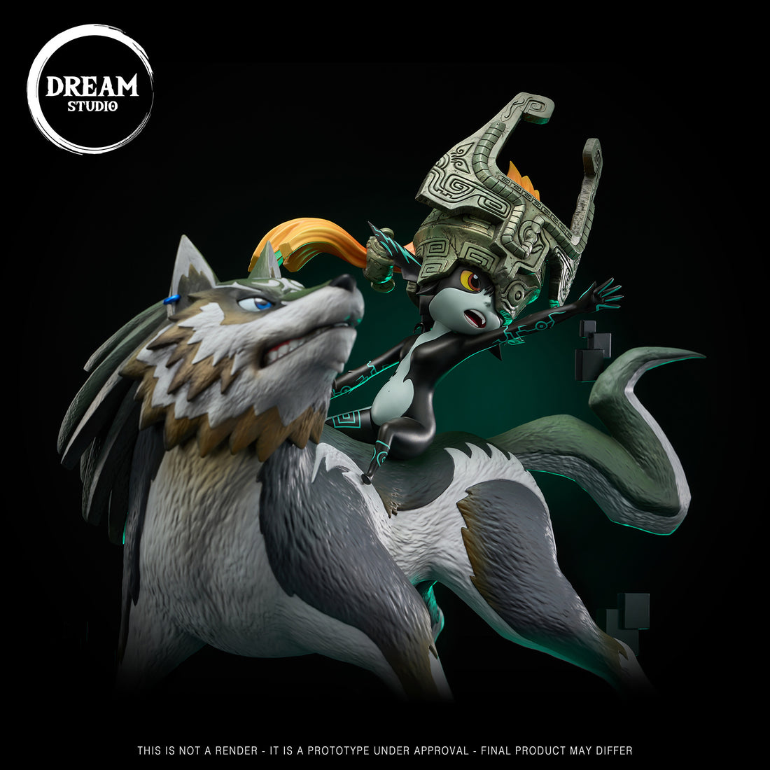 The Legends Of Zelda Dream Studio Wolf Link Midna Resin Statue