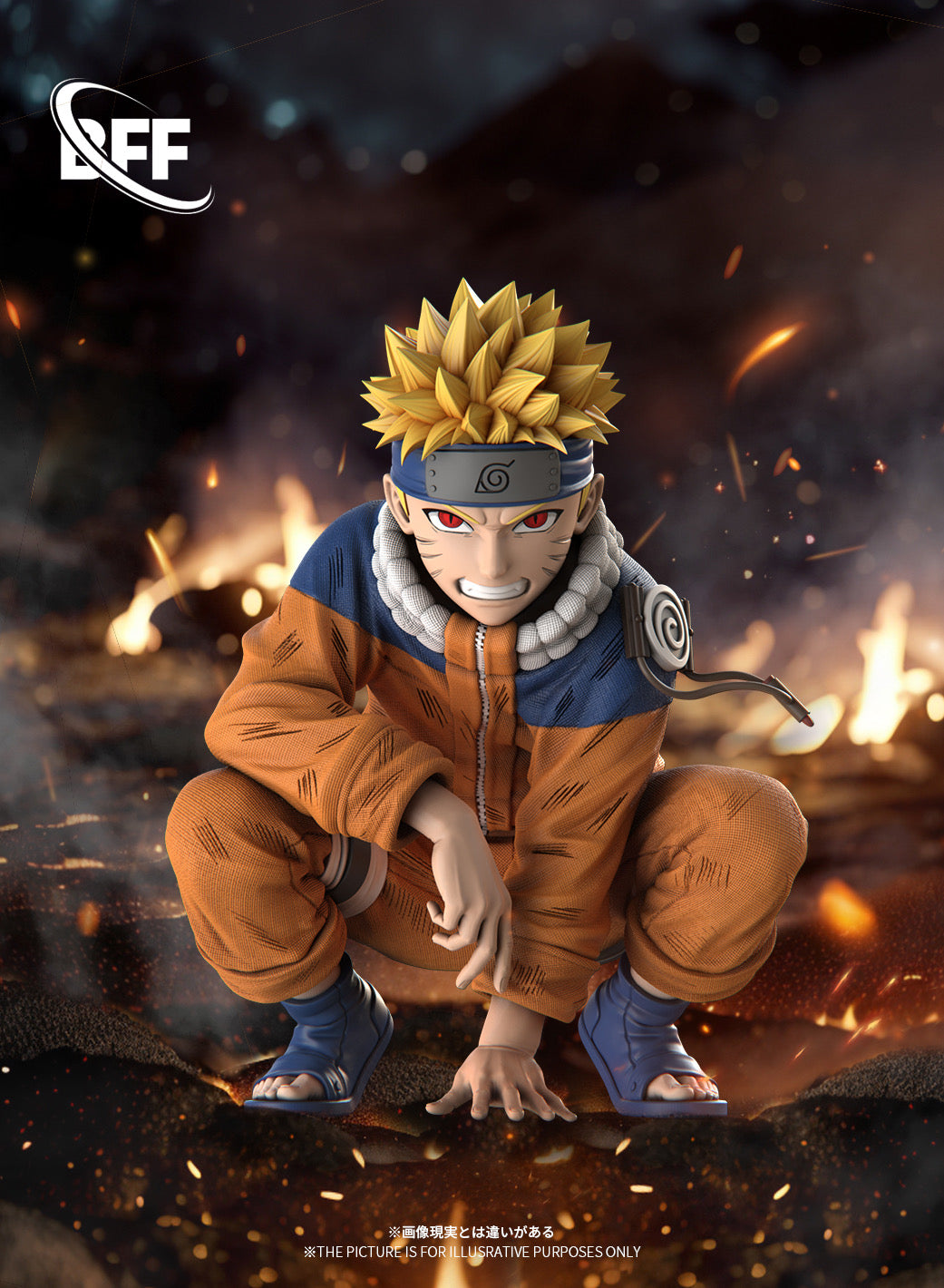 Naruto BFF Studio Crouching Uzumaki Naruto Resin Statue [PRE-ORDER]